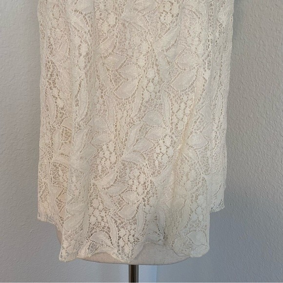 Mossimo Ivory Cream Lace Crop Lined Floral Glam Sexy Top Size L - Picture 6 of 10